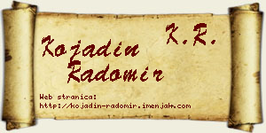 Kojadin Radomir vizit kartica